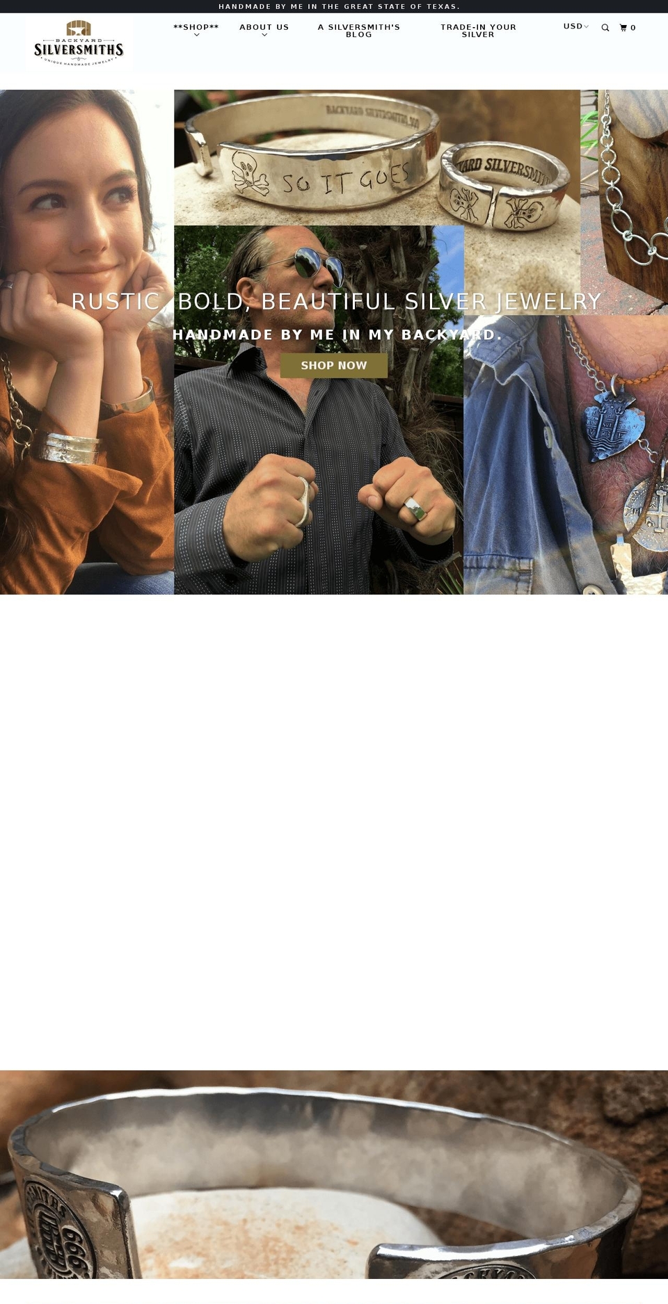 backyardsilversmiths.com shopify website screenshot