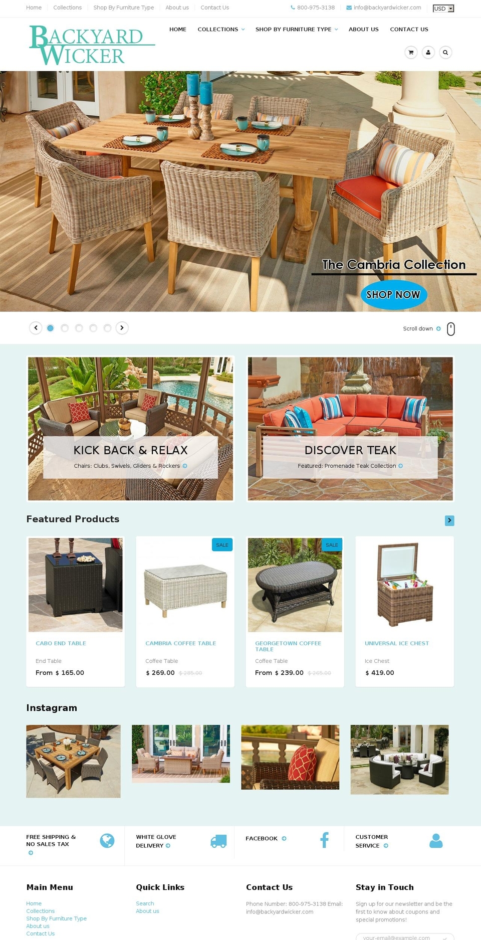 backyardwicker.com — Shopify storefront screenshot