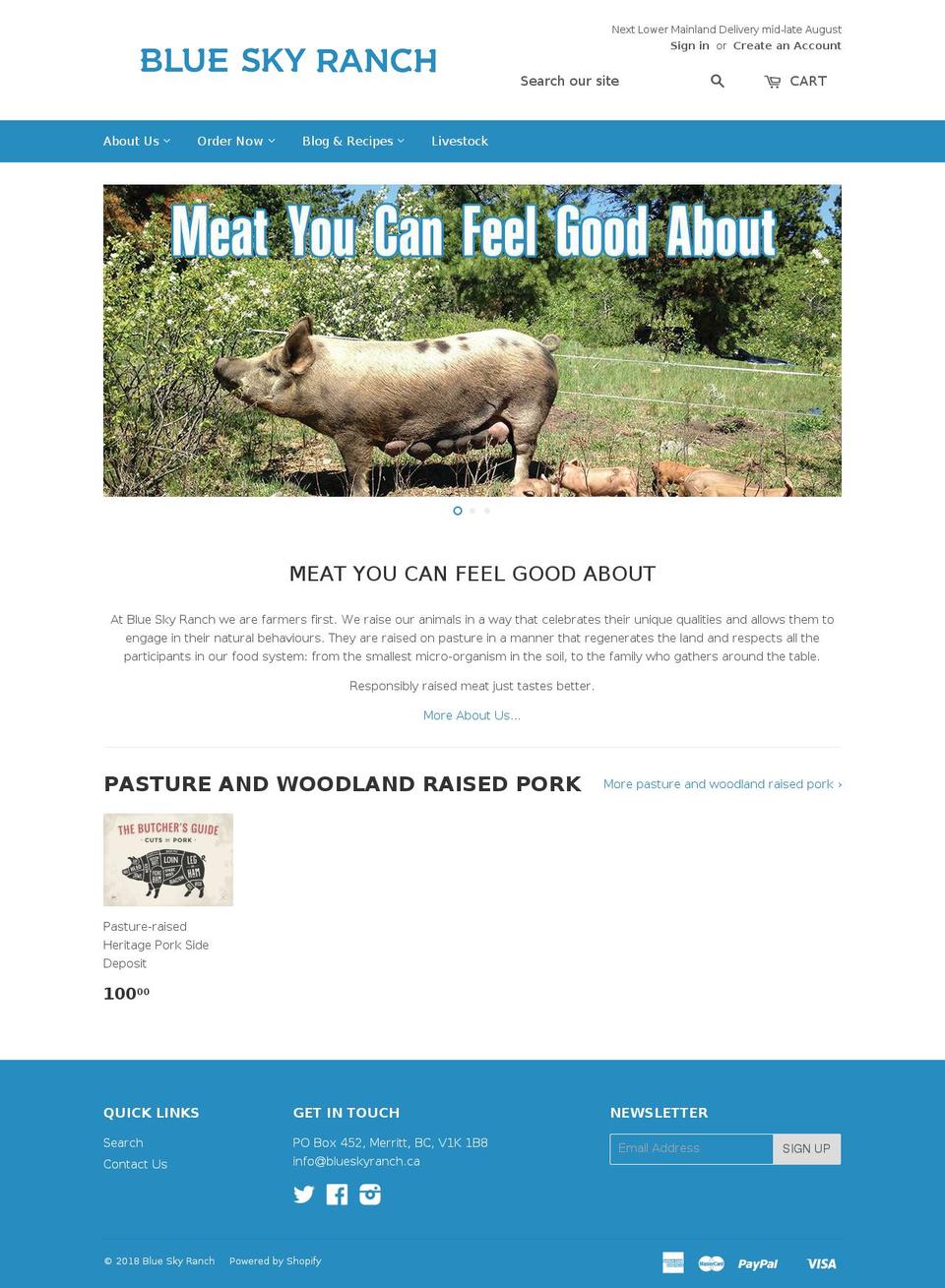 baconacres.com — Shopify storefront screenshot