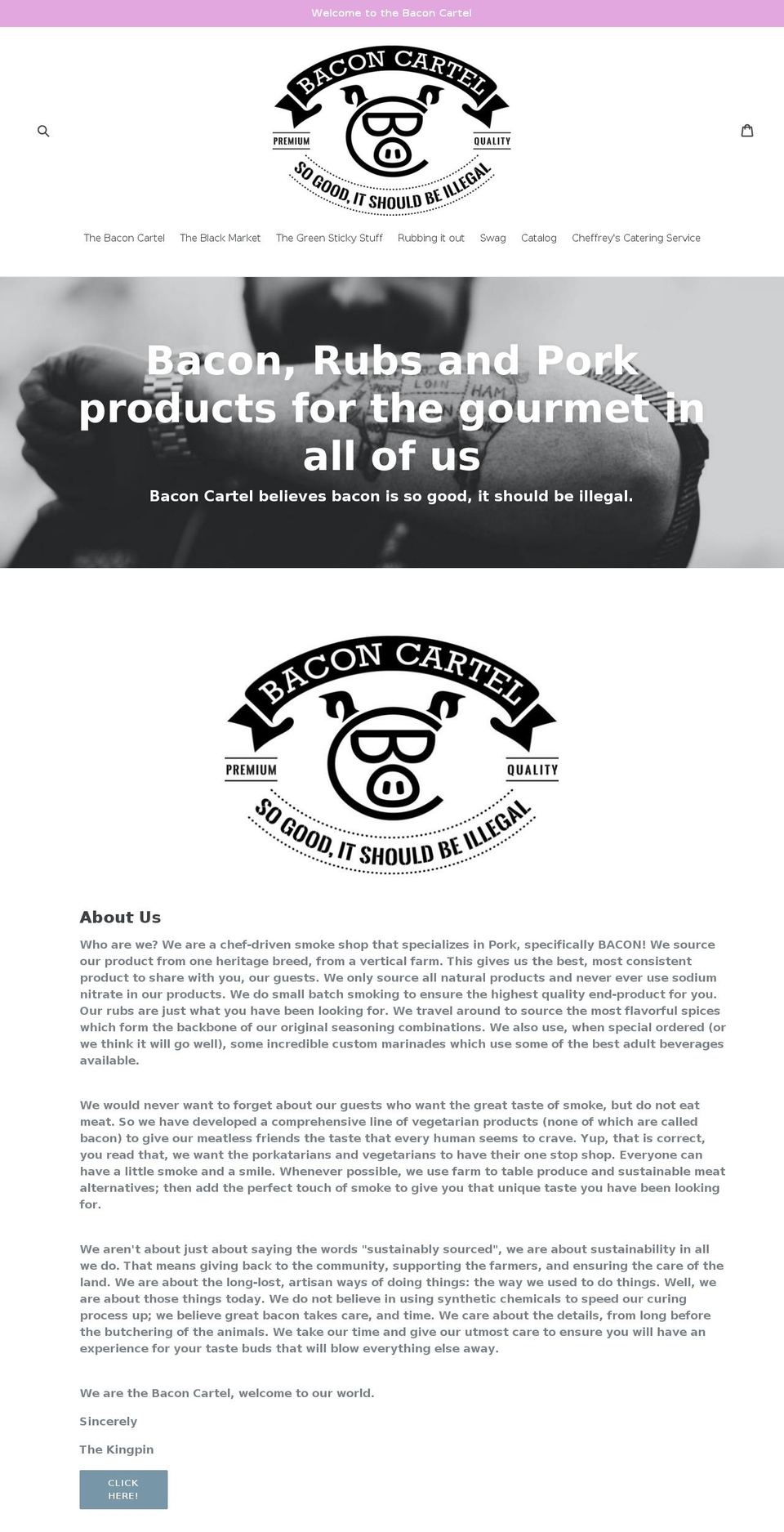 baconcartel.com — Shopify storefront screenshot