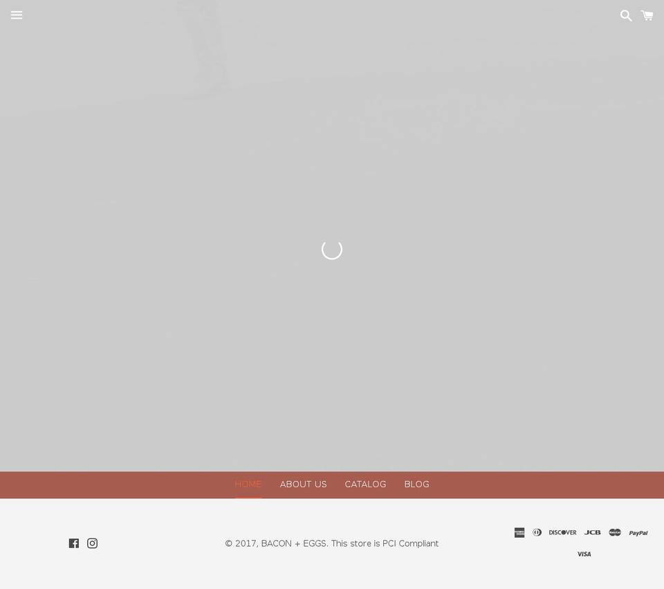 baconpluseggs.com shopify website screenshot
