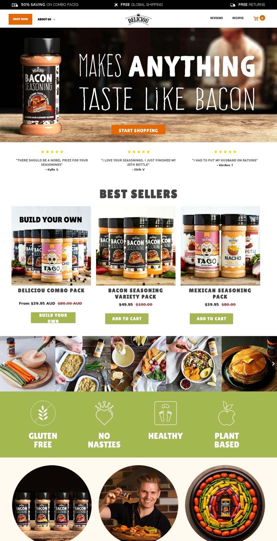 baconseasoning.com.au shopify website screenshot