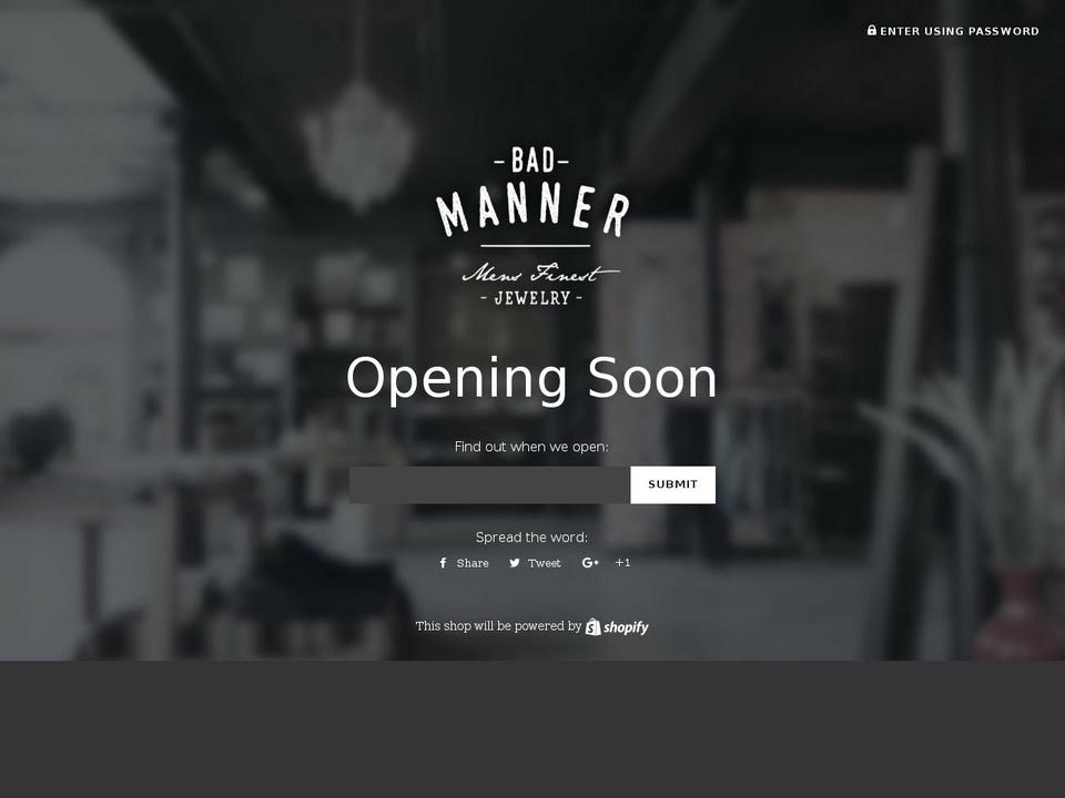 bad-manners.com — Shopify storefront screenshot