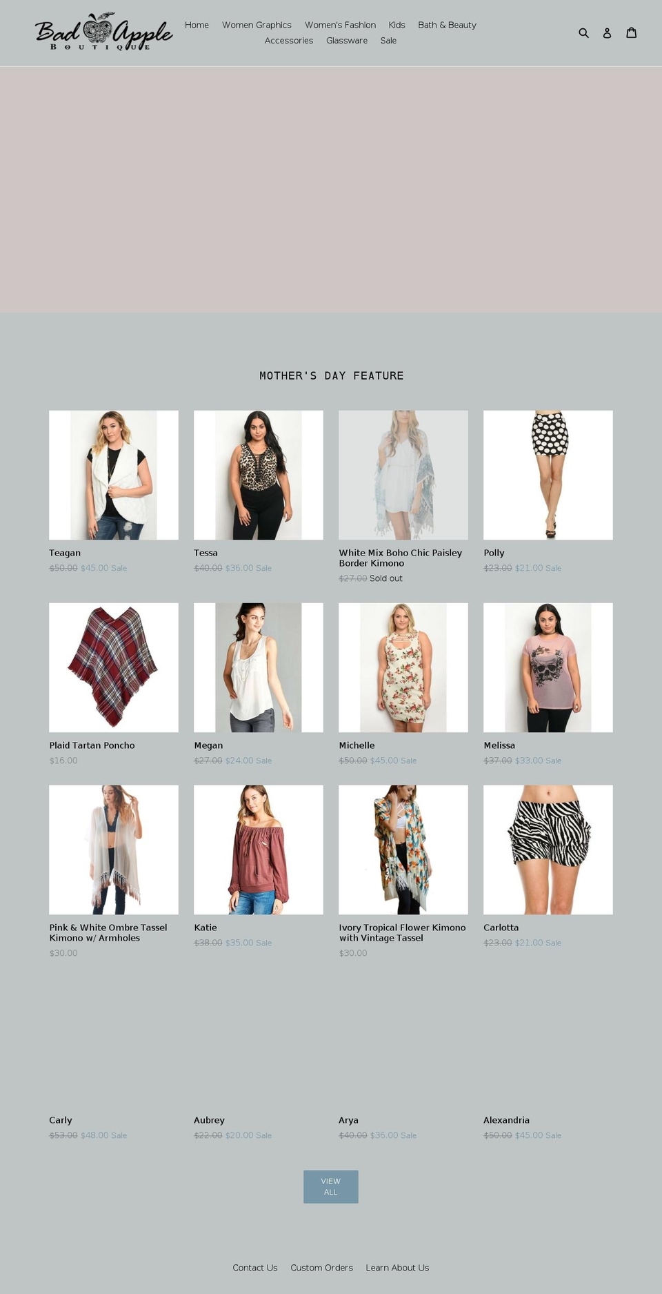badappleboutique.com — Shopify storefront screenshot