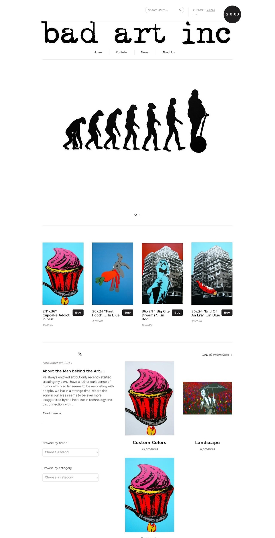 badartinc.com shopify website screenshot