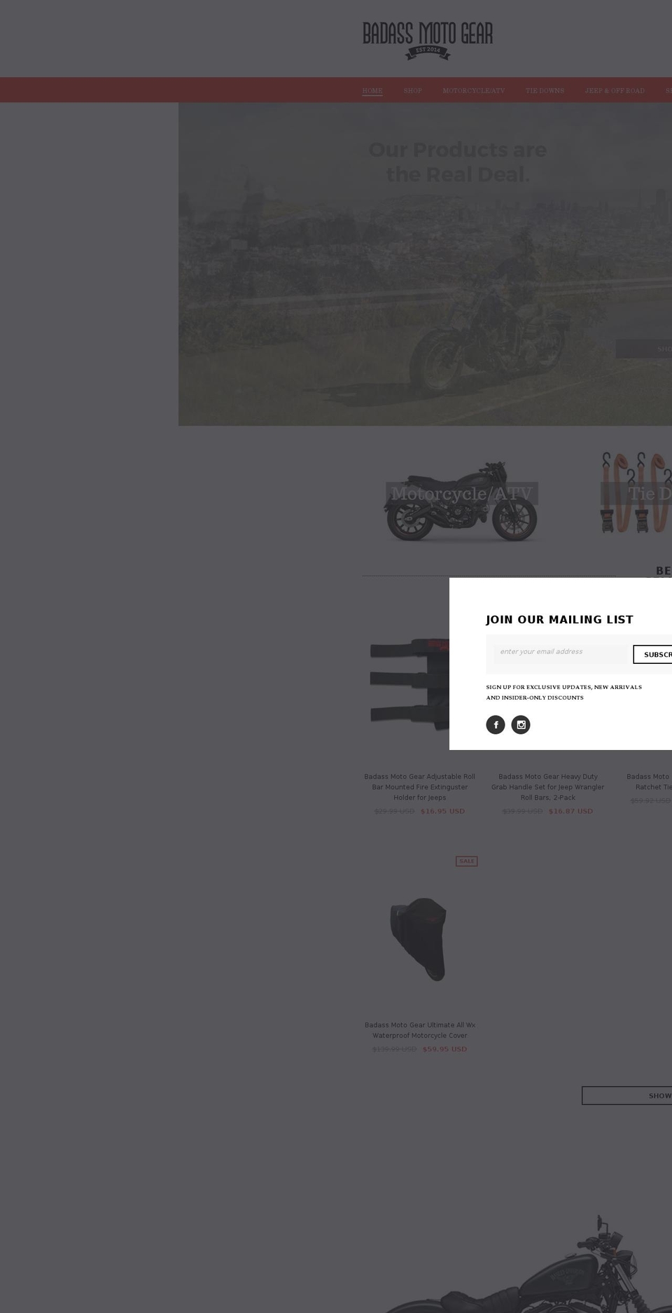 badass-moto-gear.myshopify.com shopify website screenshot