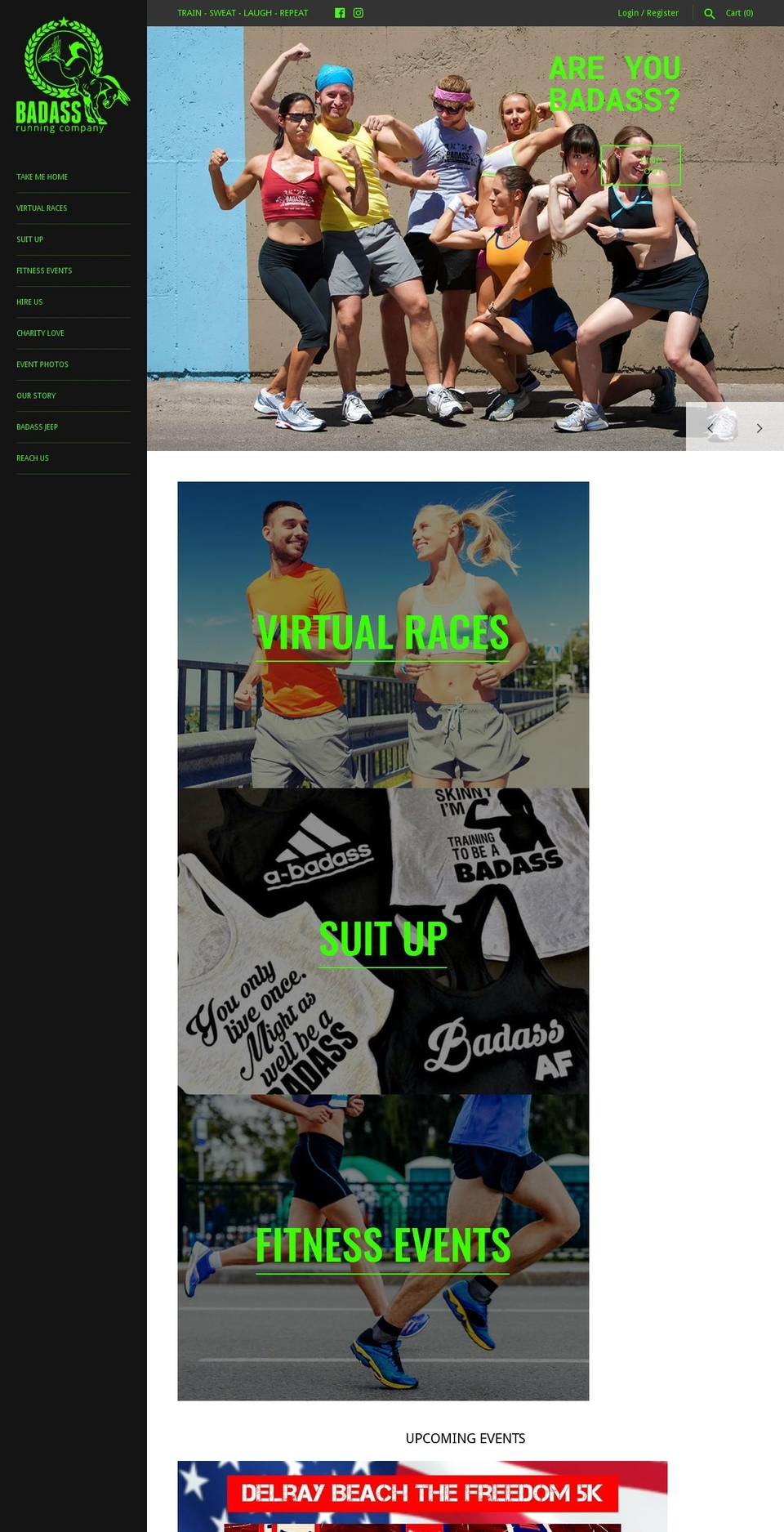 badass-running-company.myshopify.com — Shopify storefront screenshot