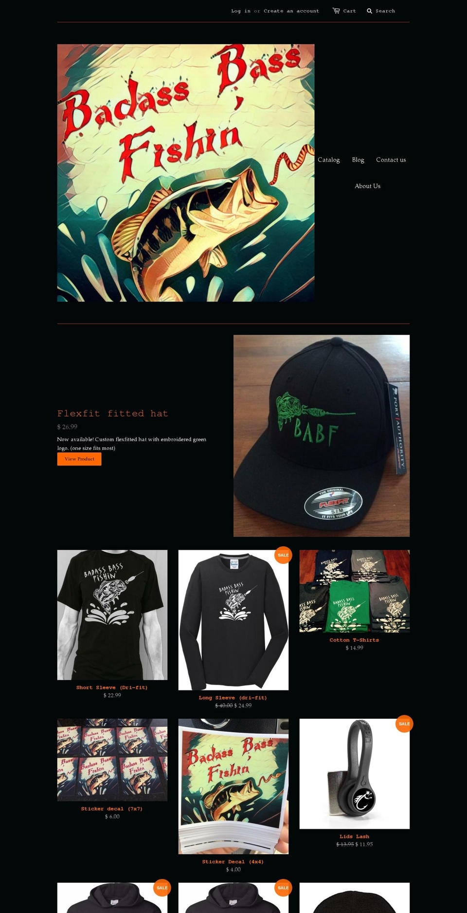 badassbassfishin.com shopify website screenshot