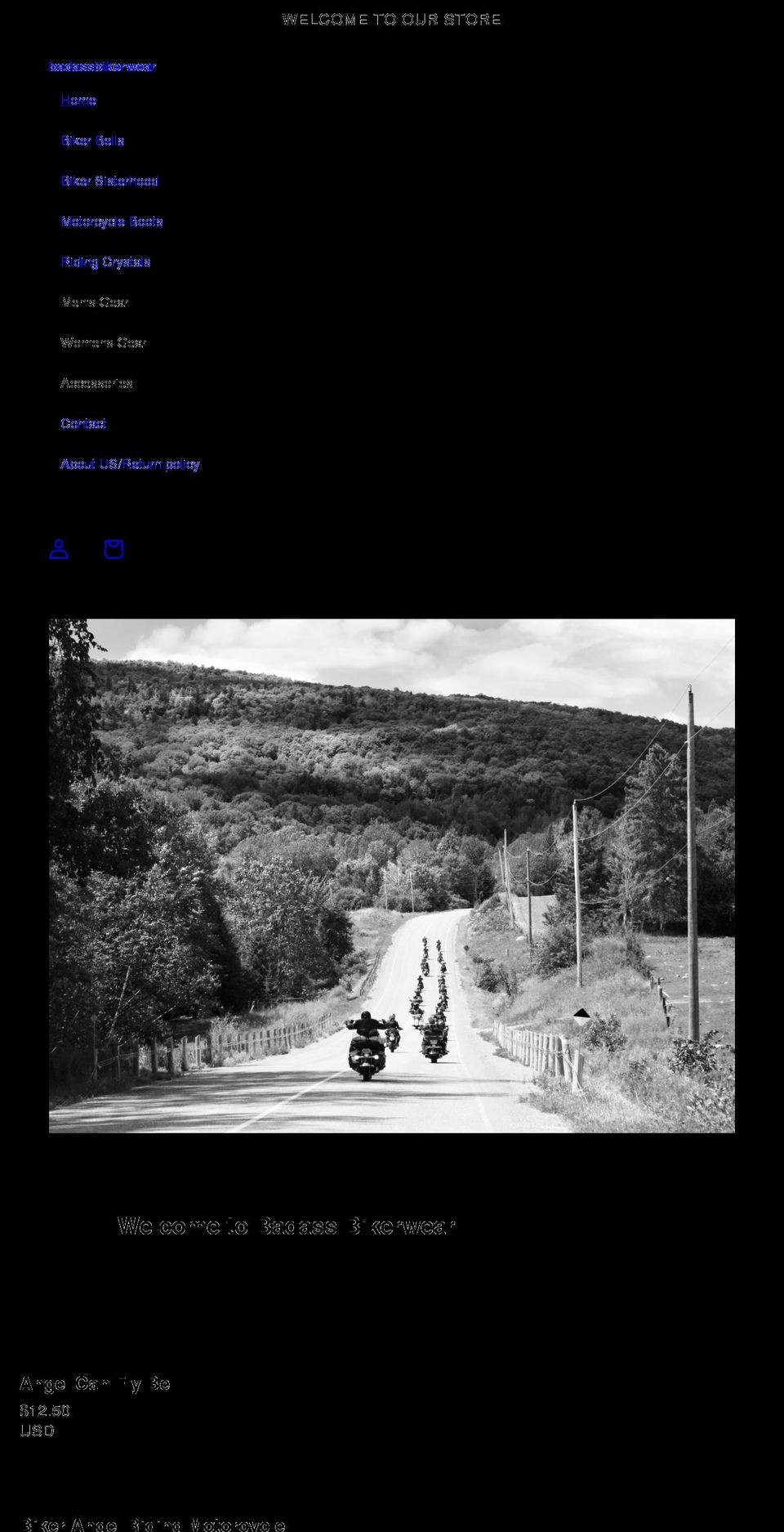 badassbikerwear.com shopify website screenshot