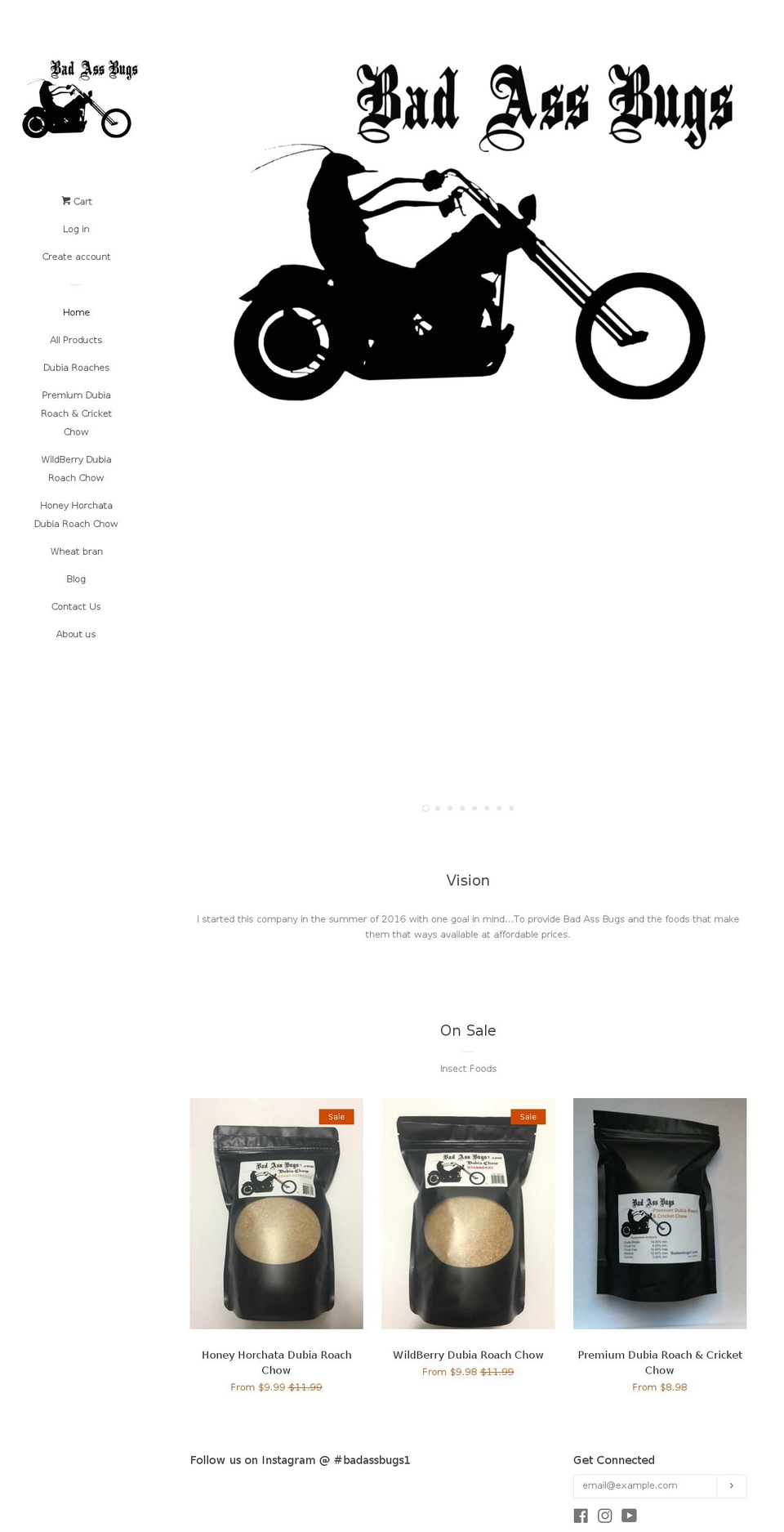 badassbugs1.com shopify website screenshot