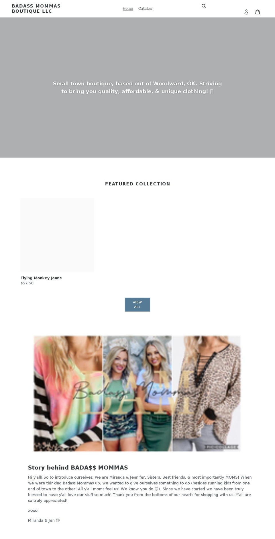 badassmommasboutique.com shopify website screenshot