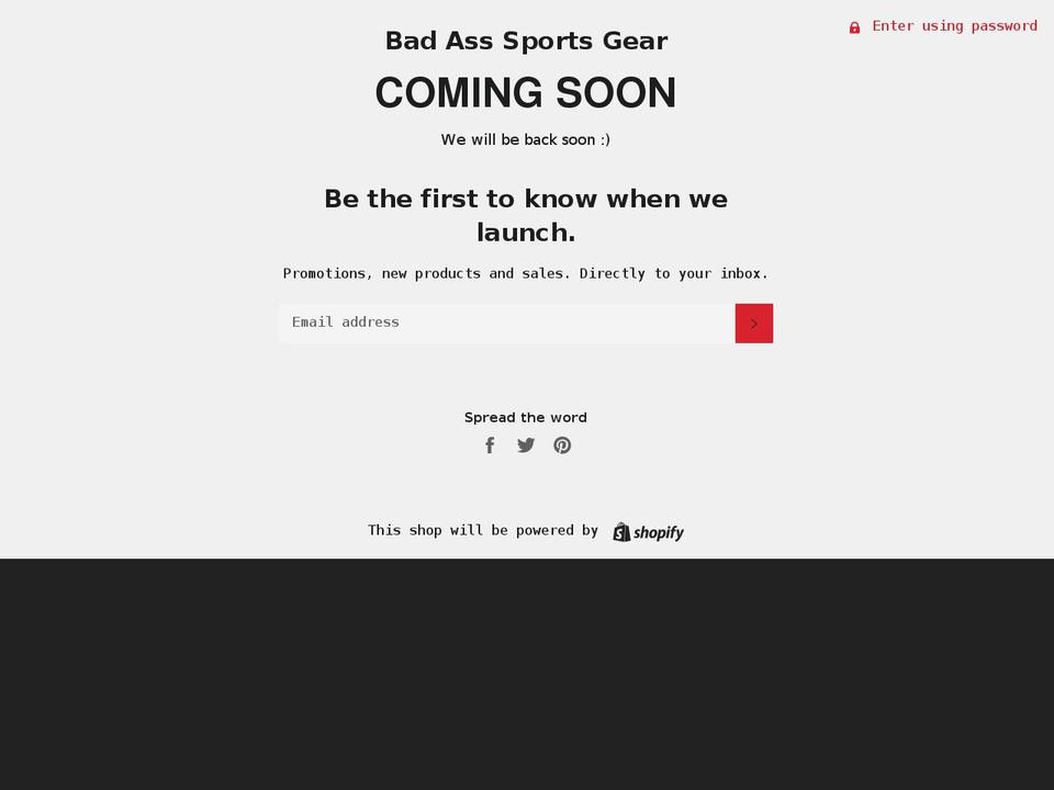 badasssportsgear.com shopify website screenshot
