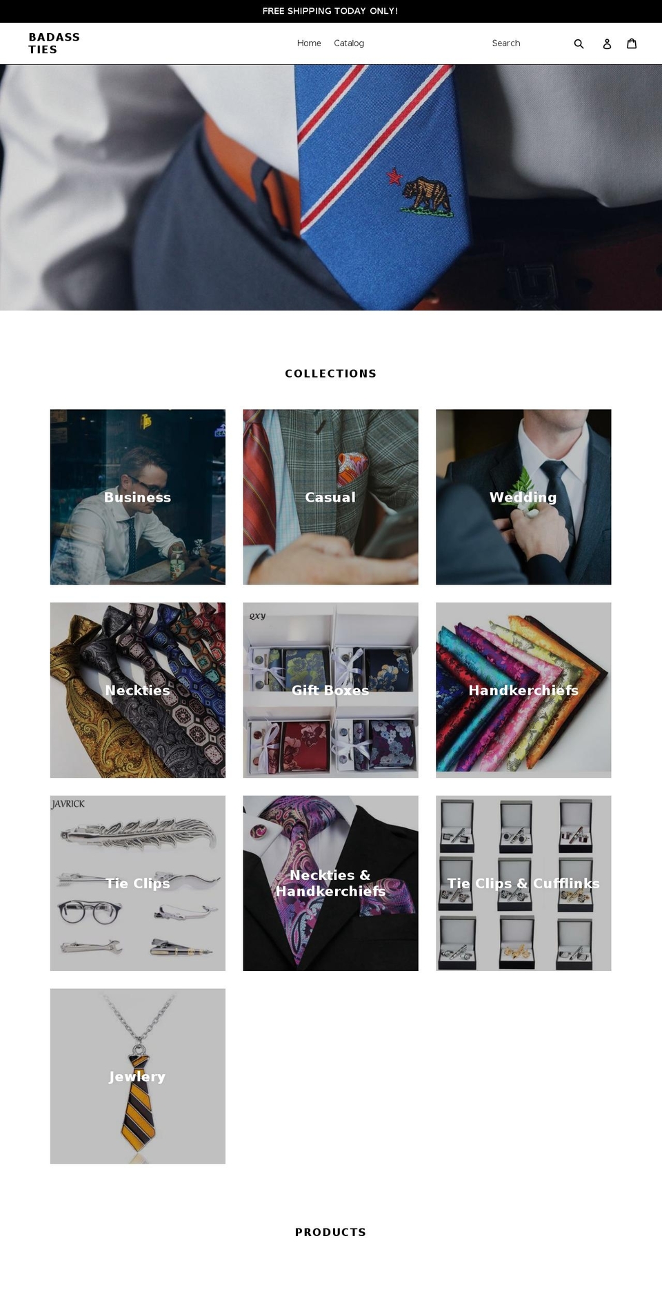 badassties.com — Shopify storefront screenshot