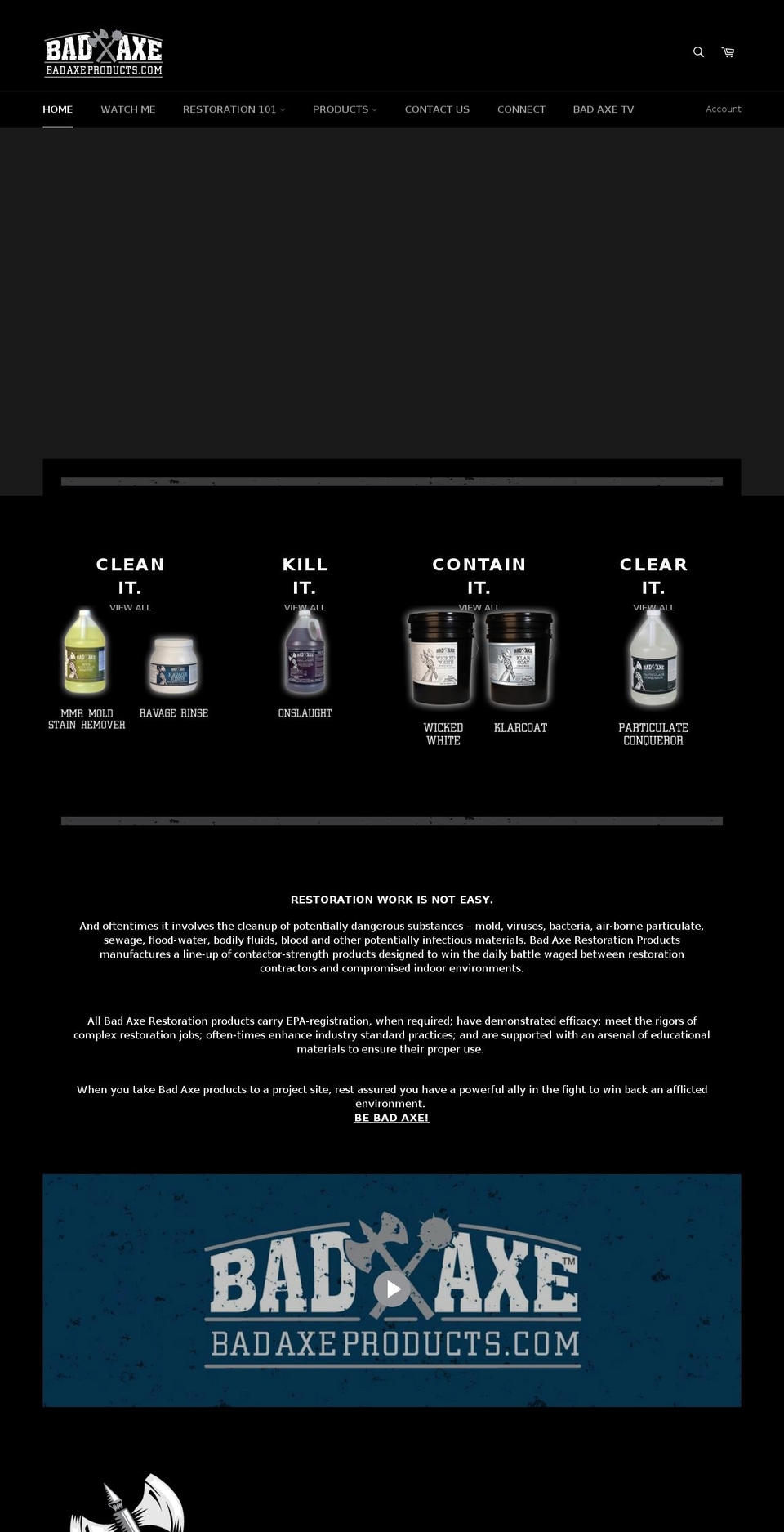 badaxeproducts.com shopify website screenshot