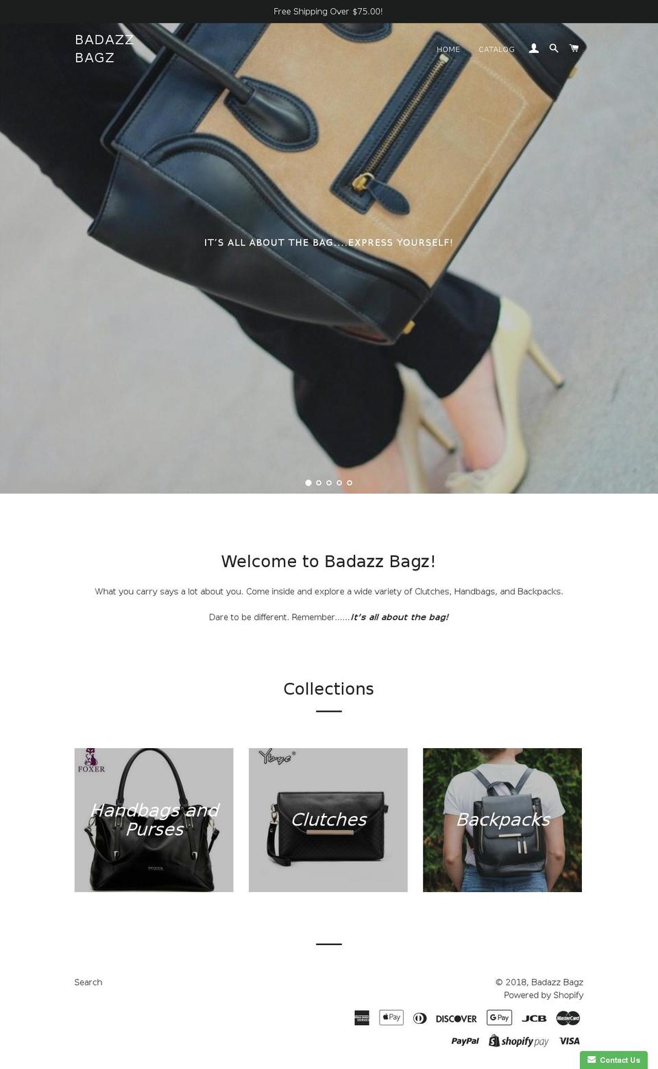 badazzbagz.com — Shopify storefront screenshot