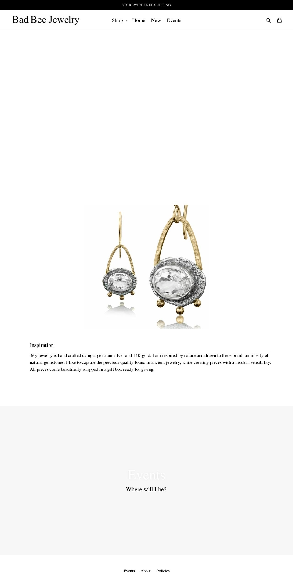 badbeejewelry.com — Shopify storefront screenshot