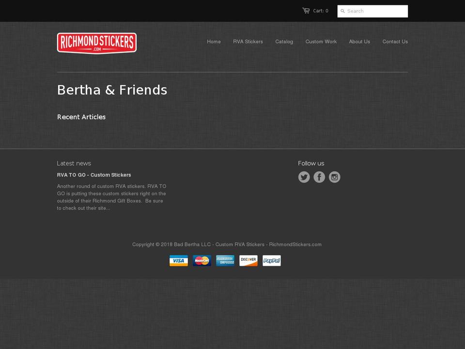 badbertha.com — Shopify storefront screenshot