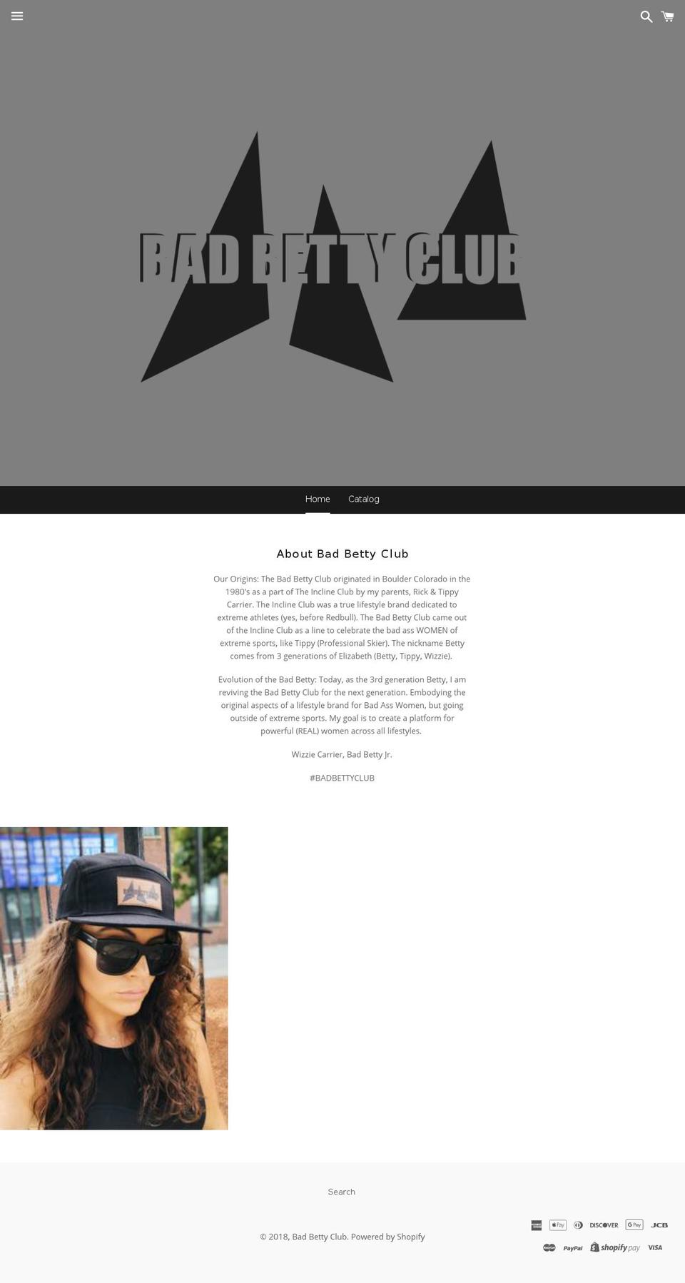 badbettyclub.com shopify website screenshot