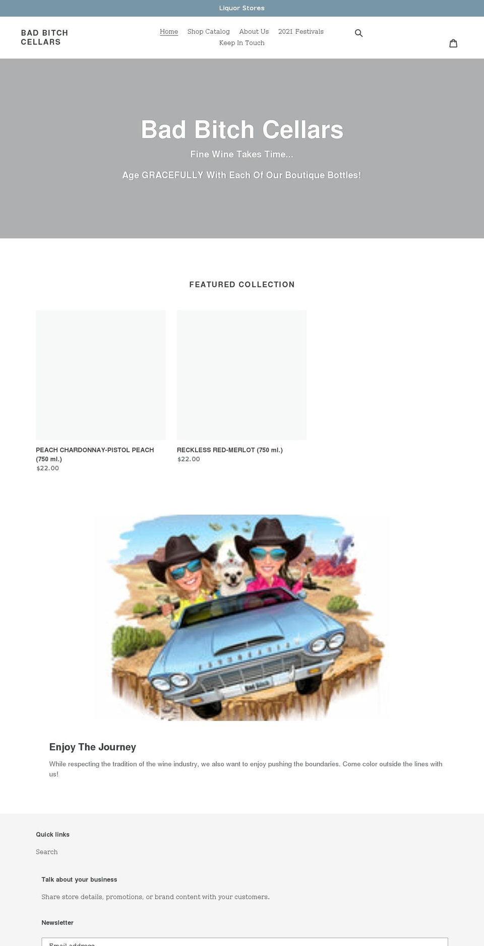 badbitchcellars.com shopify website screenshot
