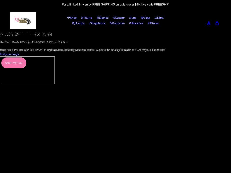 badbitchzodiac.com shopify website screenshot