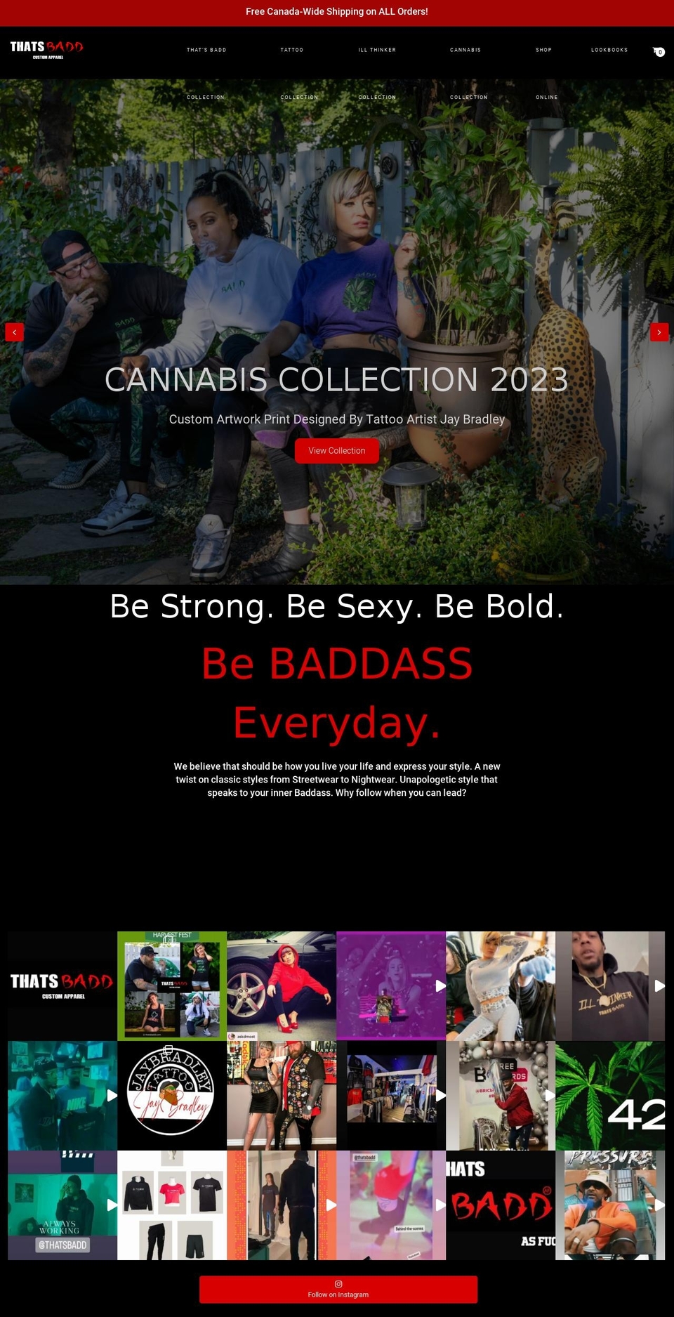 baddapparel.com shopify website screenshot