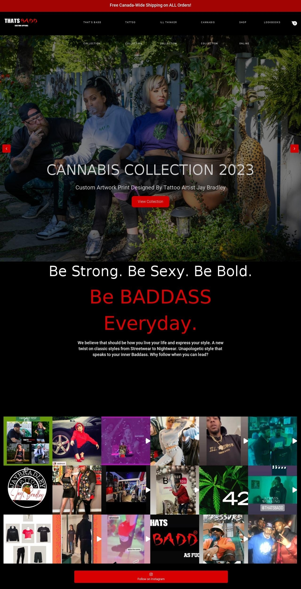 baddclothing.com shopify website screenshot