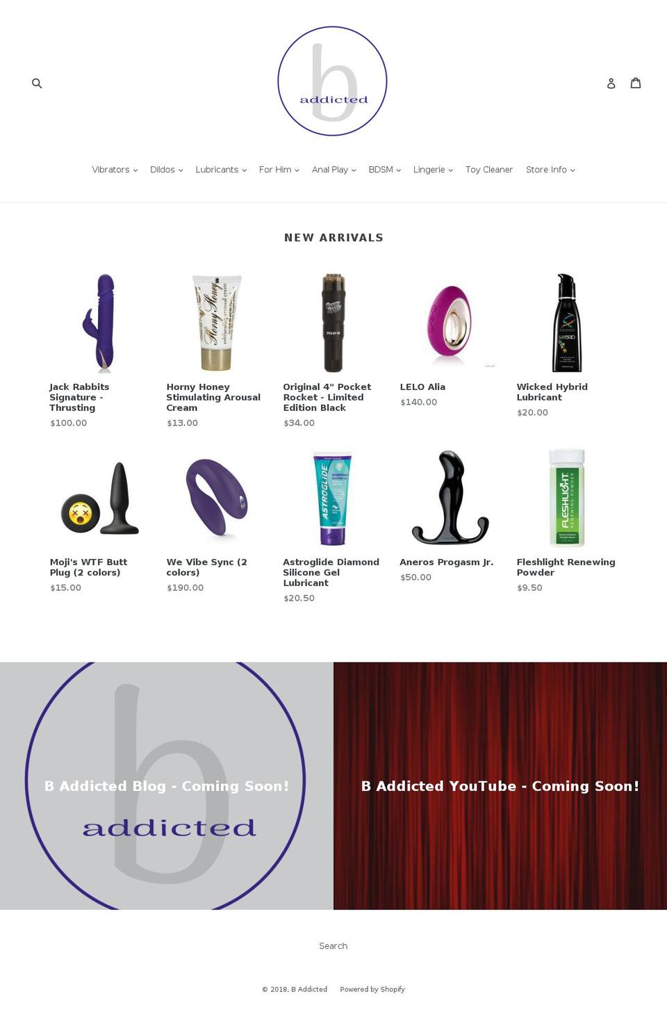 baddicted.com — Shopify storefront screenshot