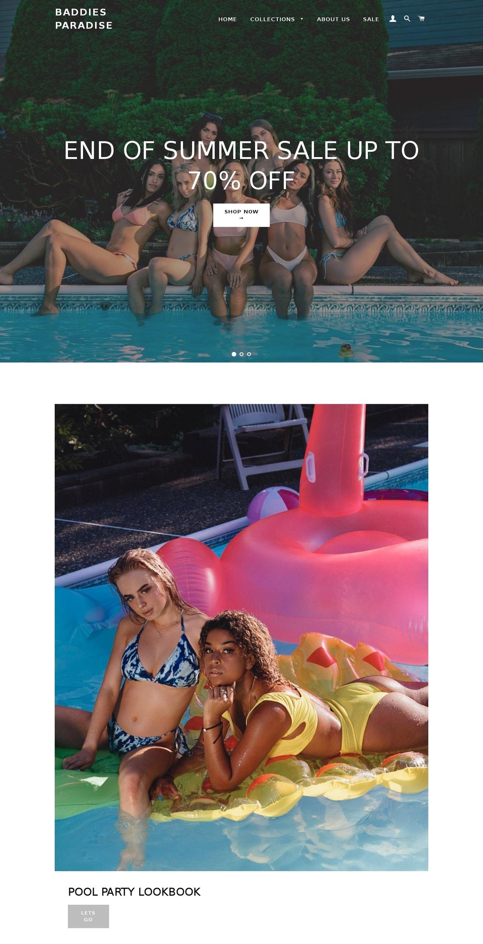 baddiesparadise.com — Shopify storefront screenshot