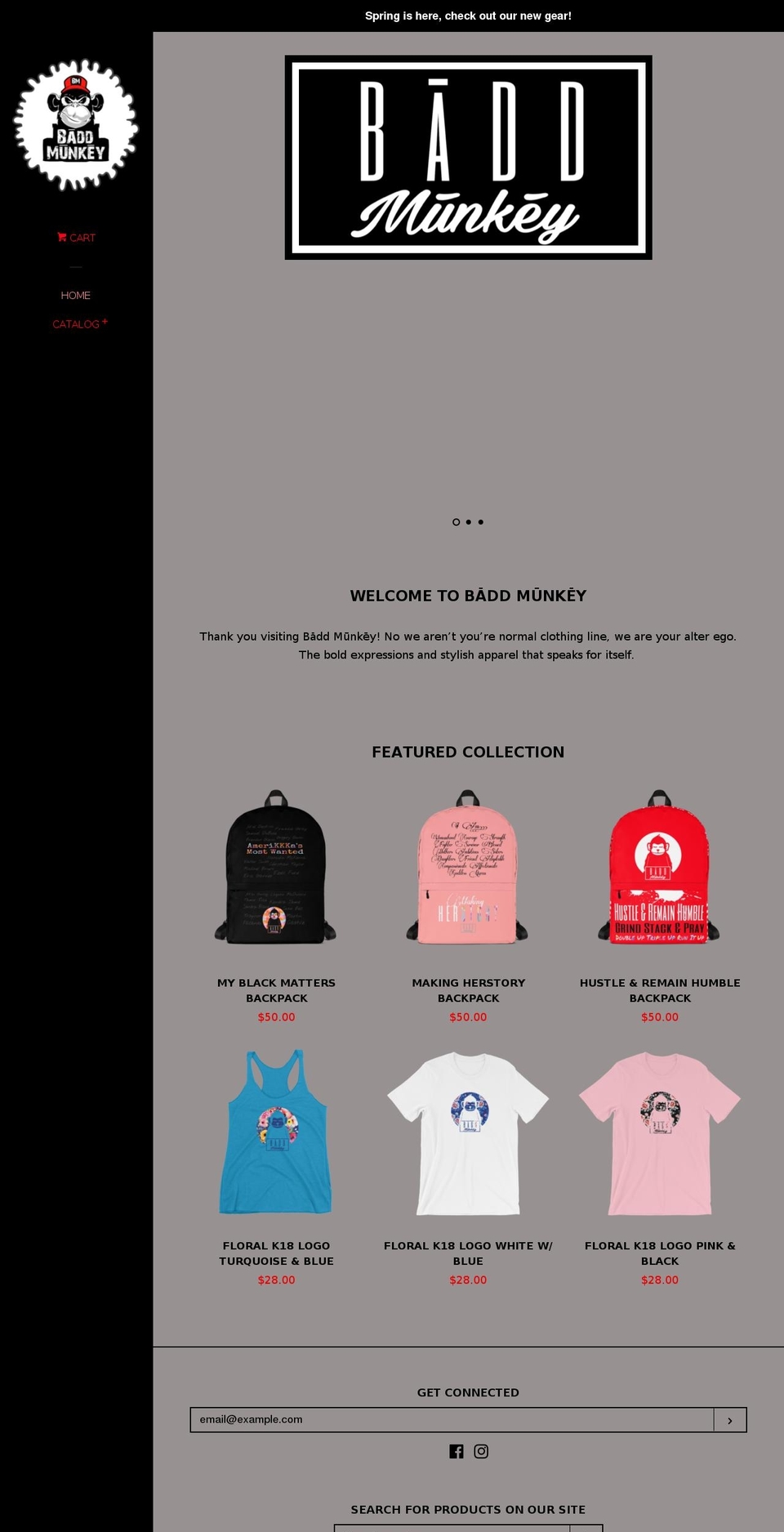baddmunkey.com — Shopify storefront screenshot
