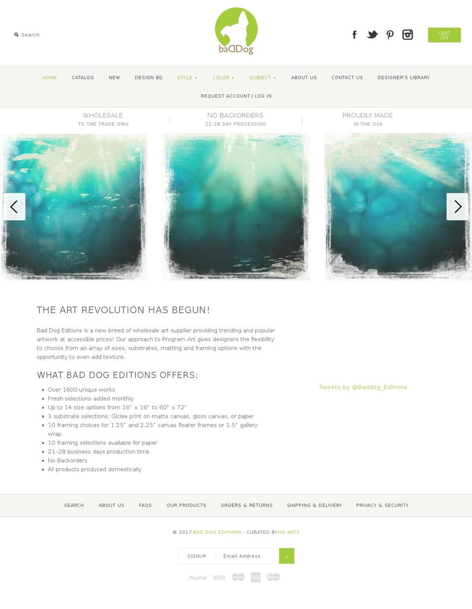 Editions Shopify theme site example baddogeditions.com