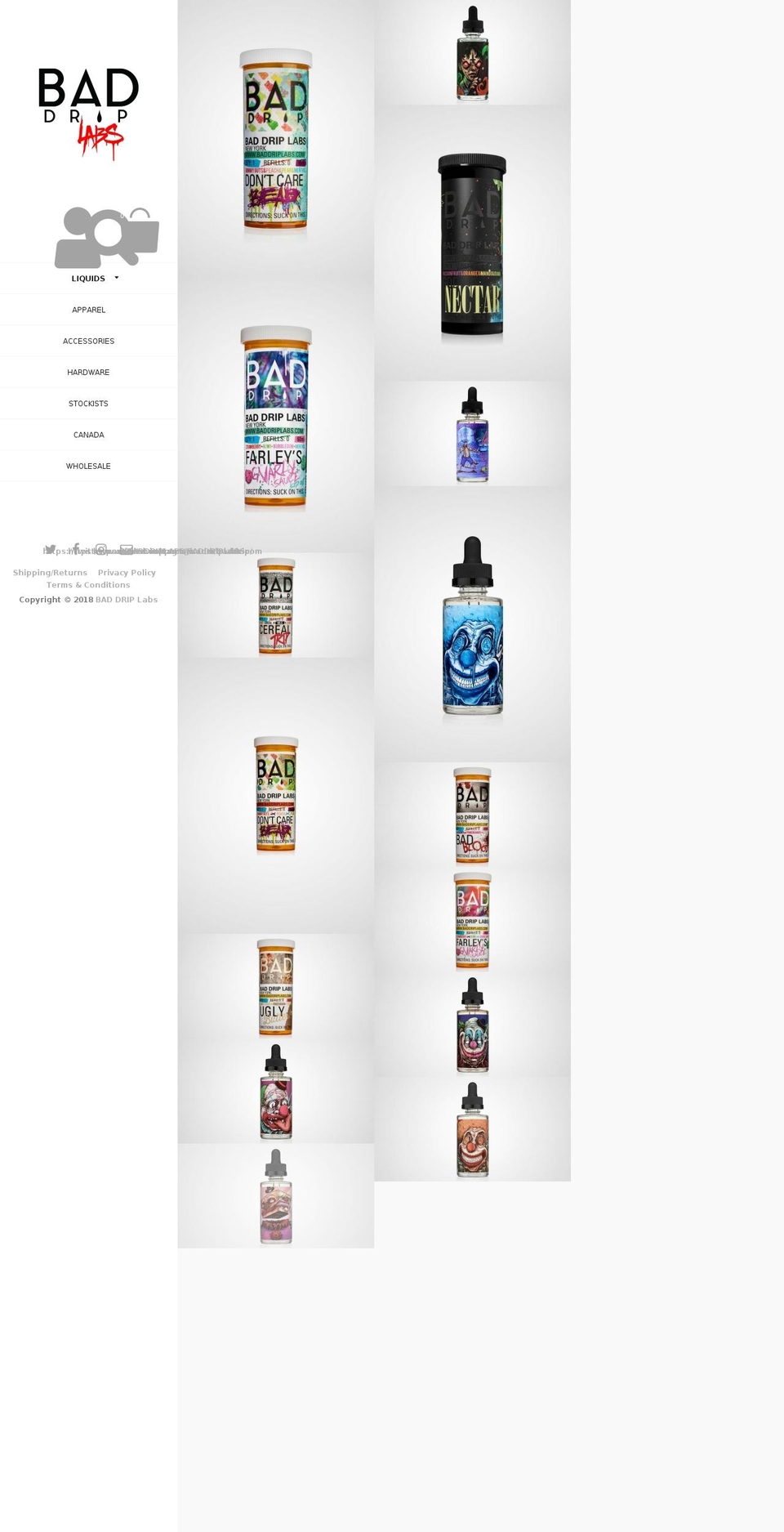 baddriplabs.com shopify website screenshot