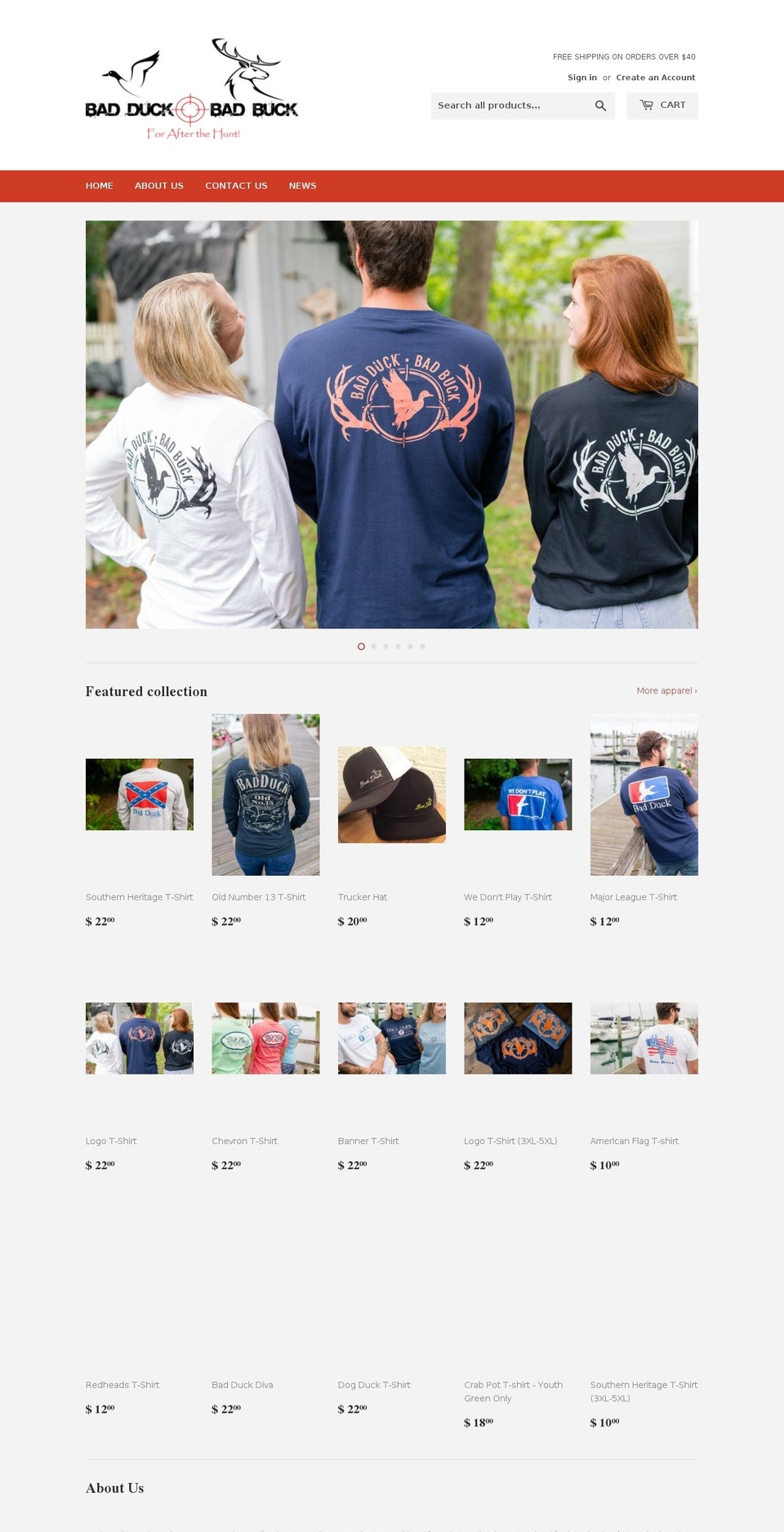 badduckbadbuck.com — Shopify storefront screenshot