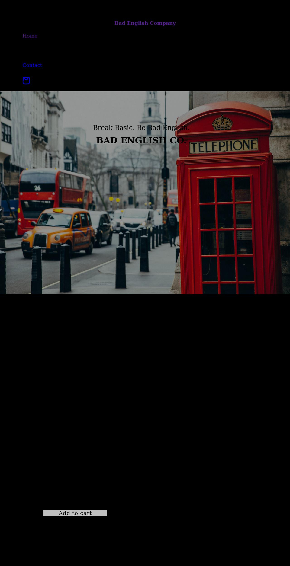 badenglish.co shopify website screenshot