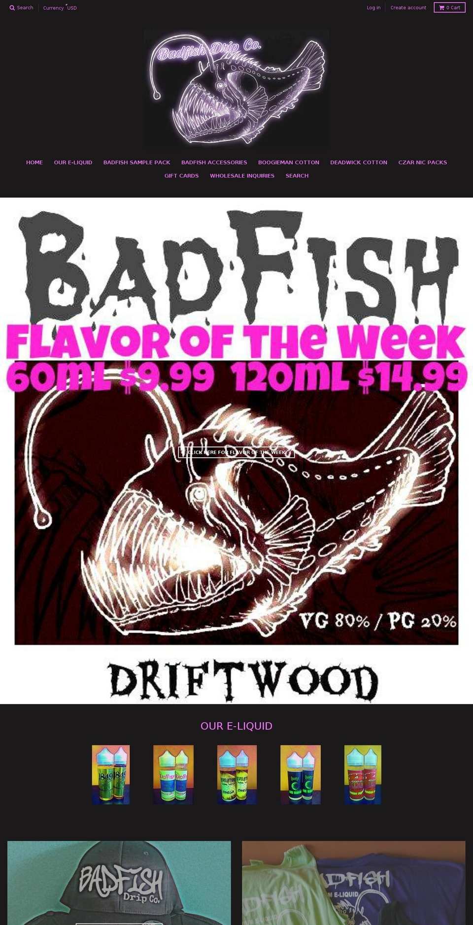 Badfish Drip Co. Shopify theme site example badfishdripco.com