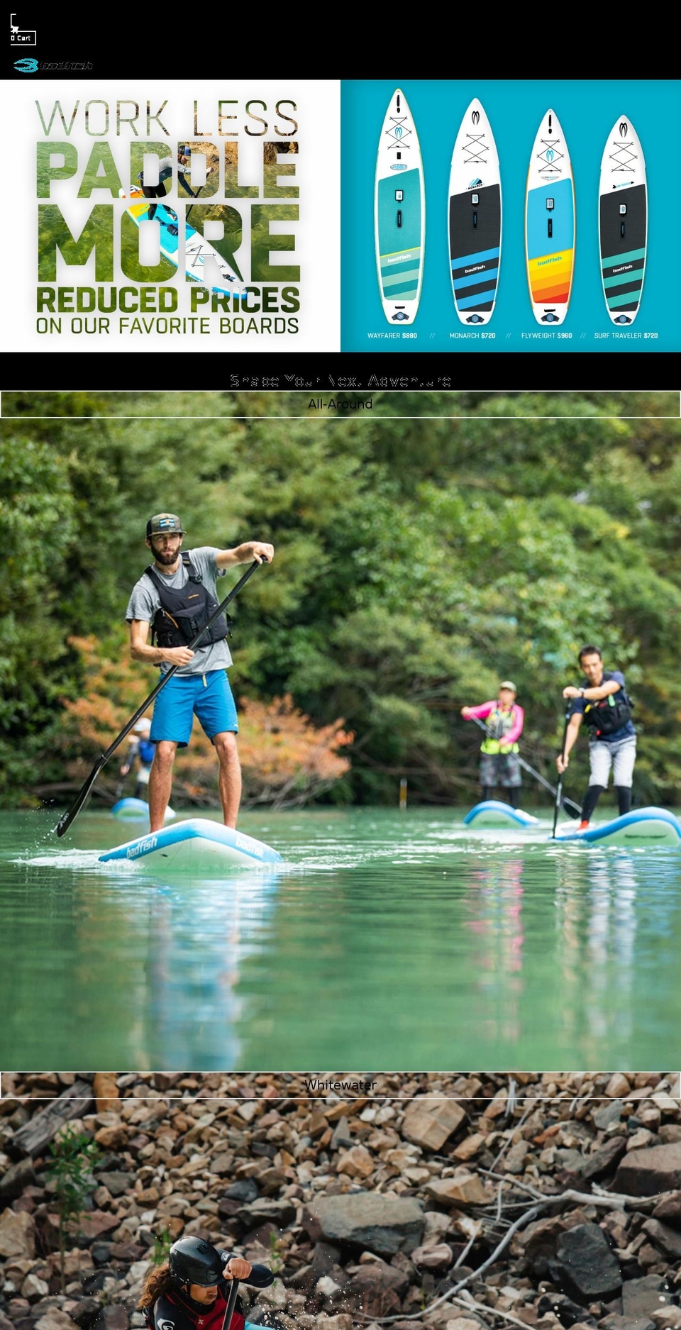 badfishriverboards.com — Shopify storefront screenshot
