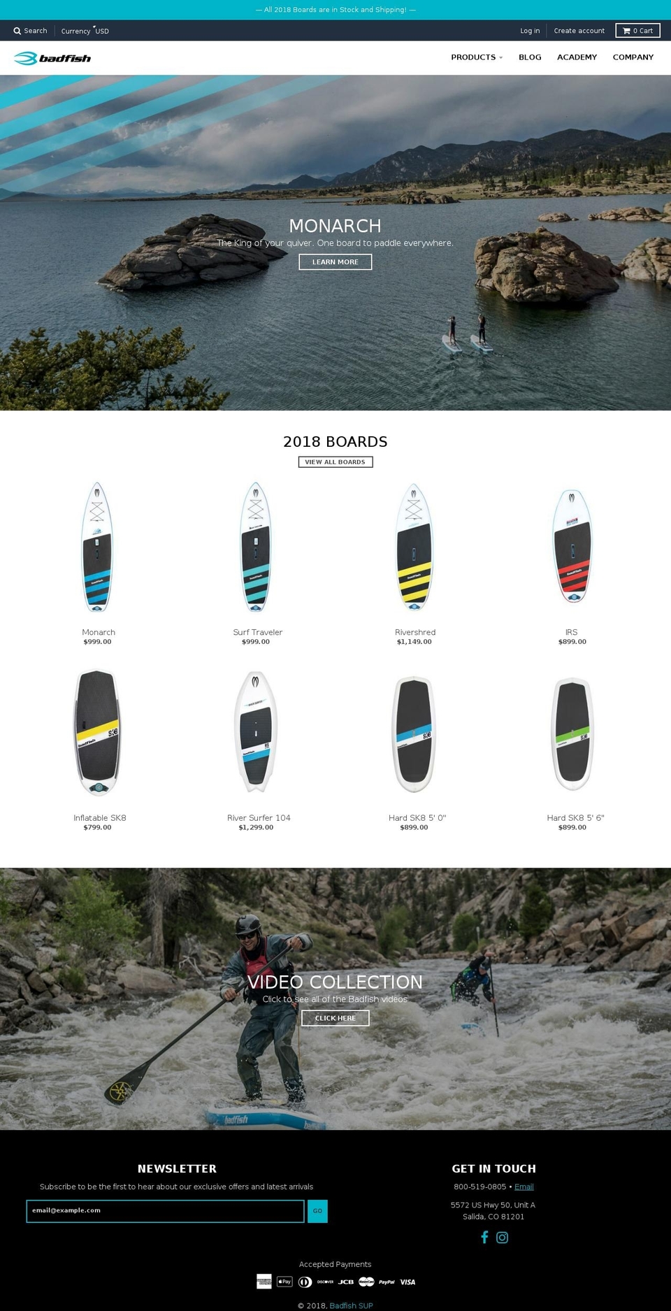 badfishriversurfboards.com — Shopify storefront screenshot