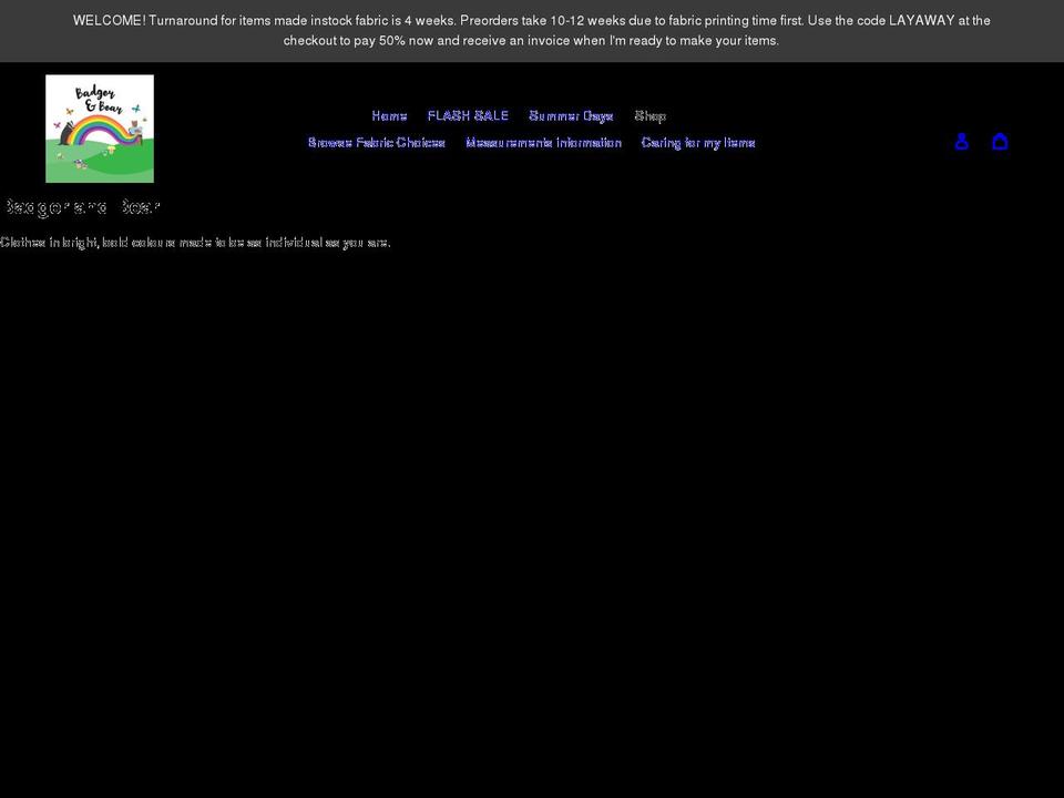 badgerandbear.shop shopify website screenshot