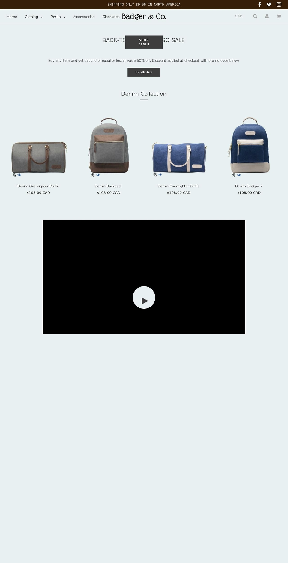 badgerandcoleather.com shopify website screenshot