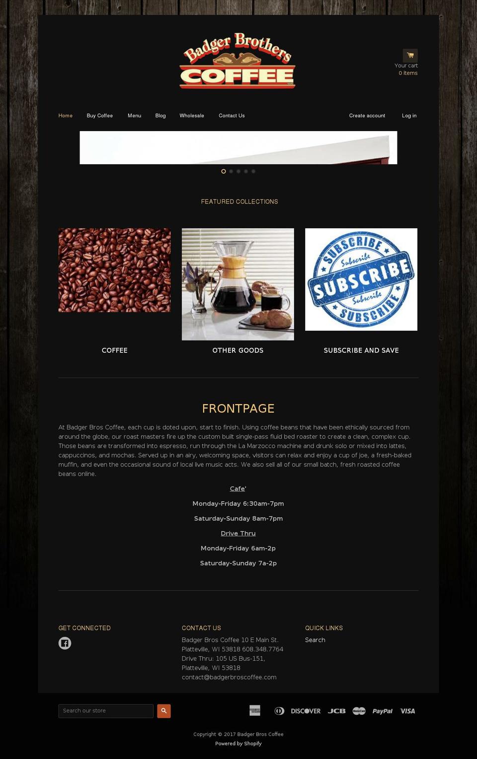 badgerbrosstore.com shopify website screenshot
