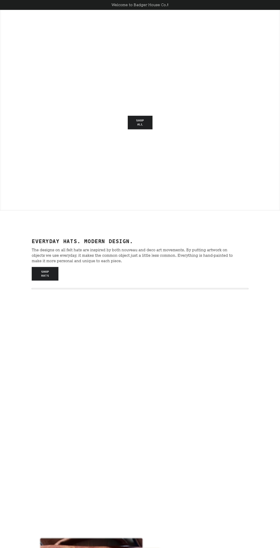 badgerhouseco.com shopify website screenshot