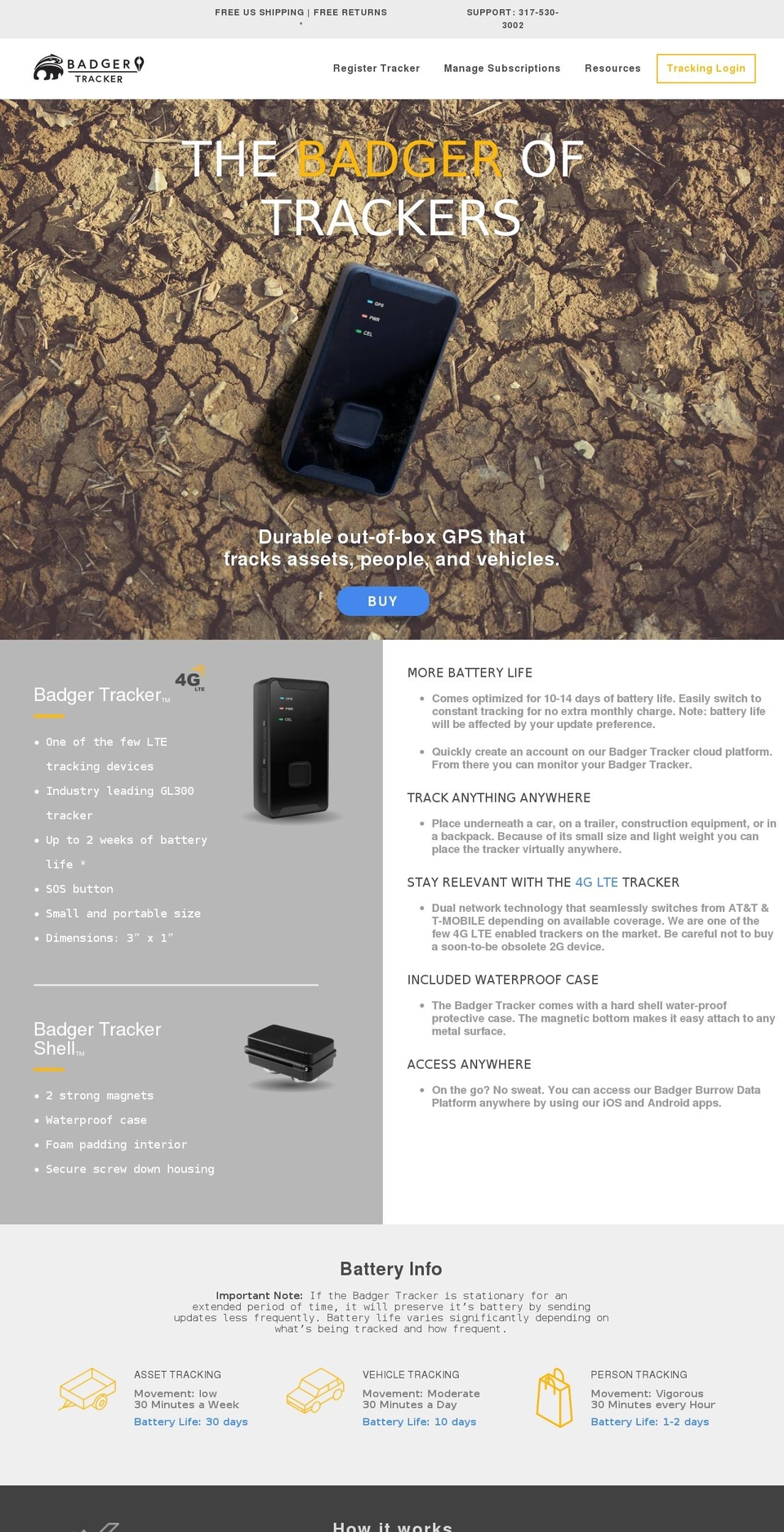 badgertracker.com shopify website screenshot