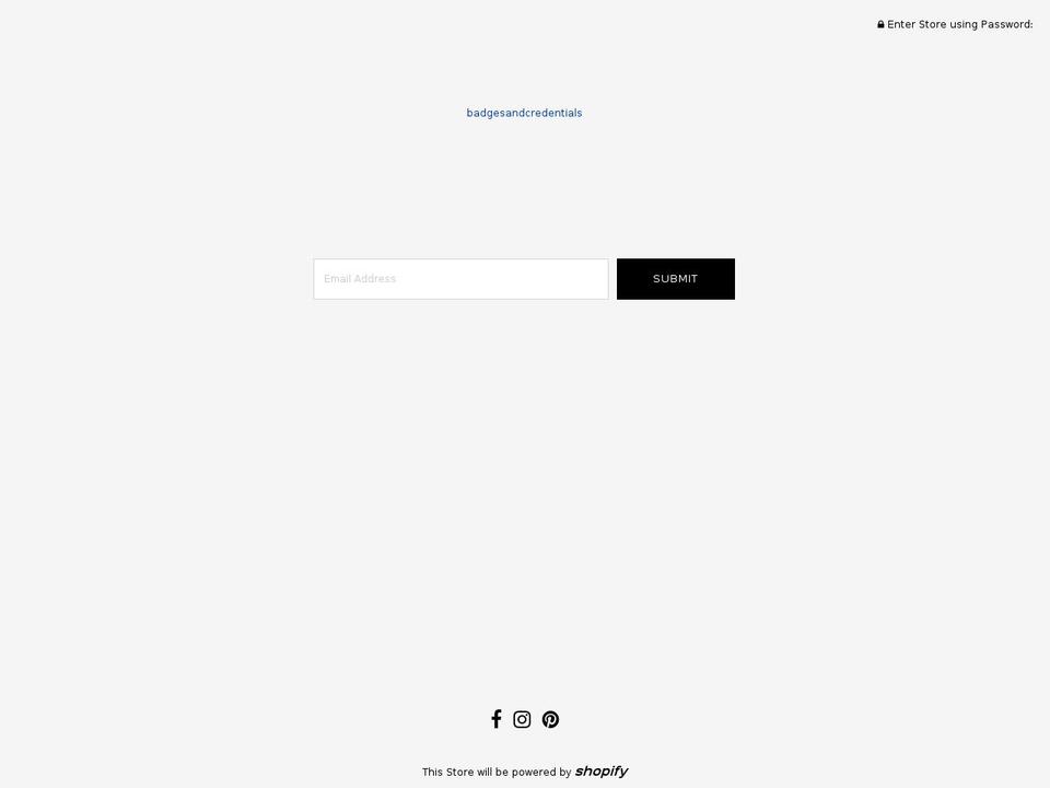 badgesandcredentials.com — Shopify storefront screenshot