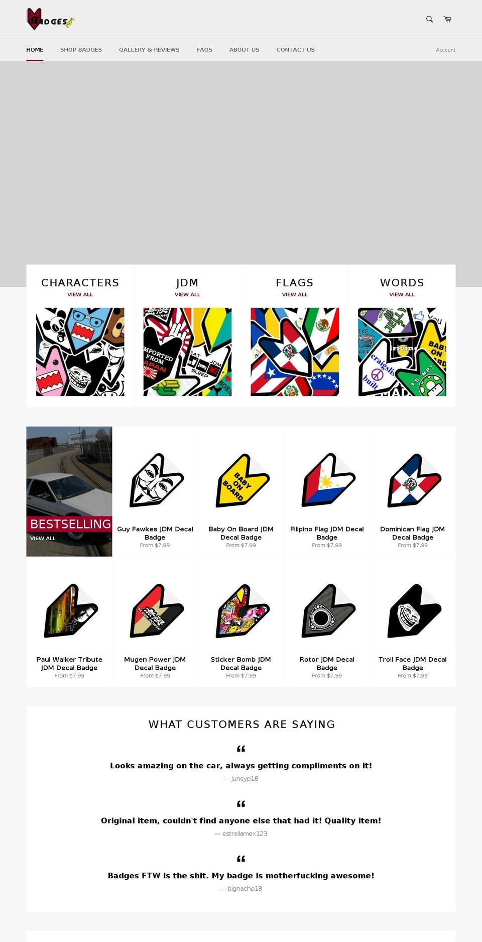badgesftw.com shopify website screenshot