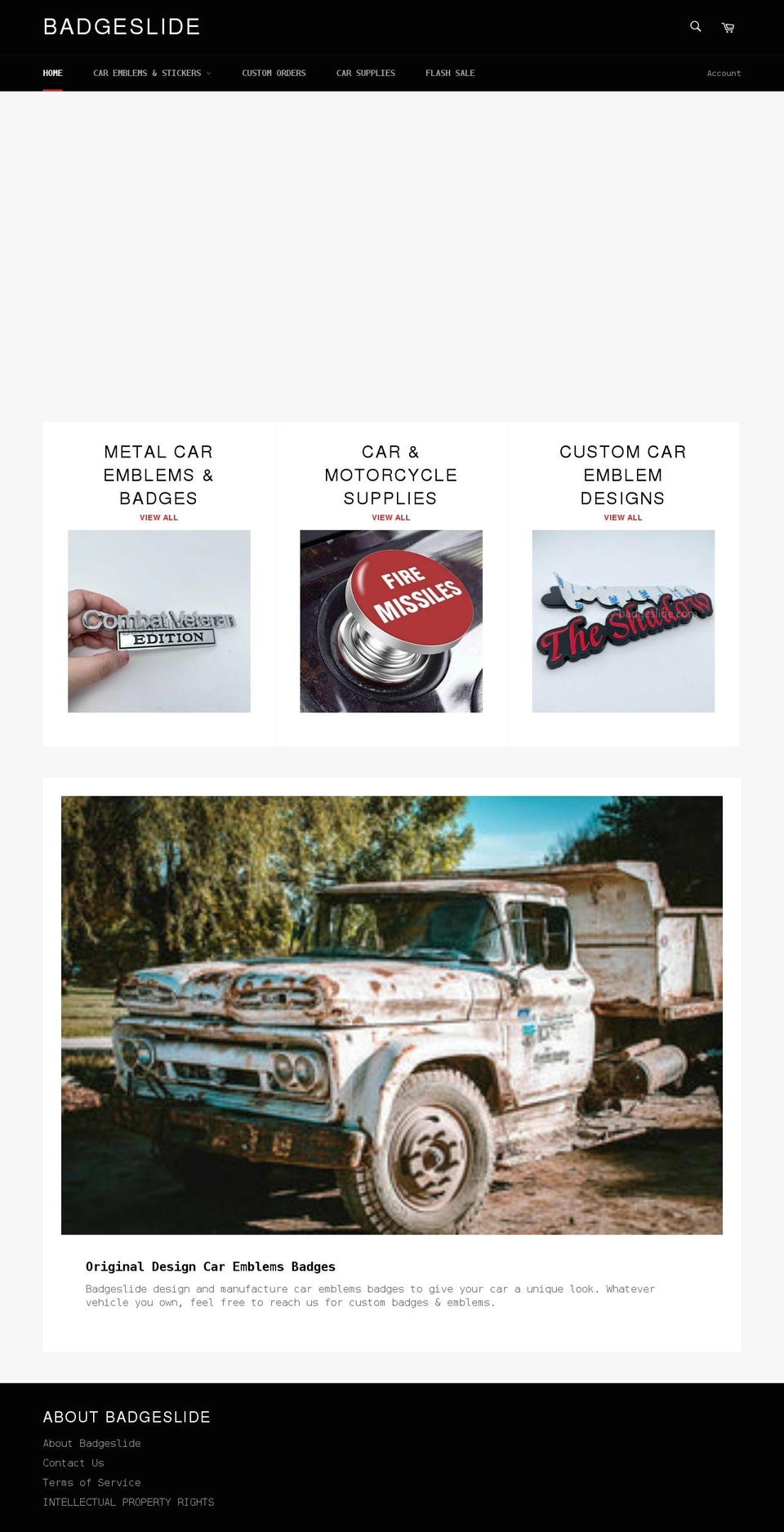 badgeslide.com shopify website screenshot