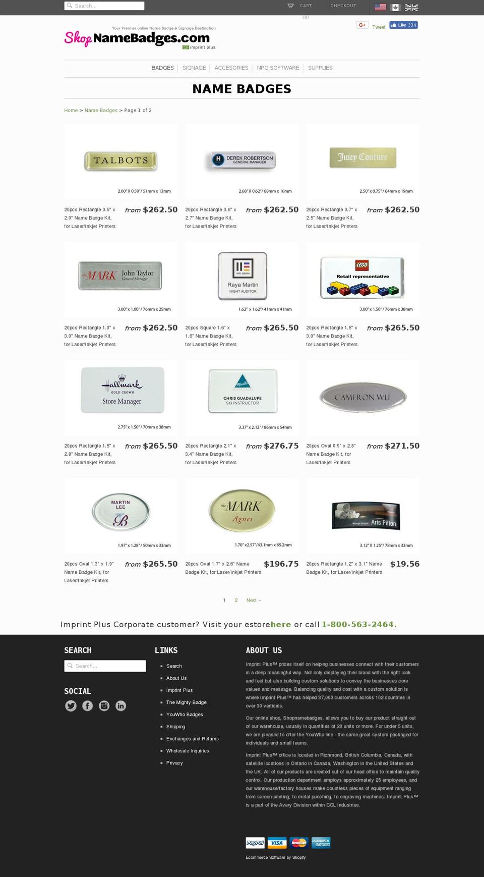 badgewearproducts.com — Shopify storefront screenshot