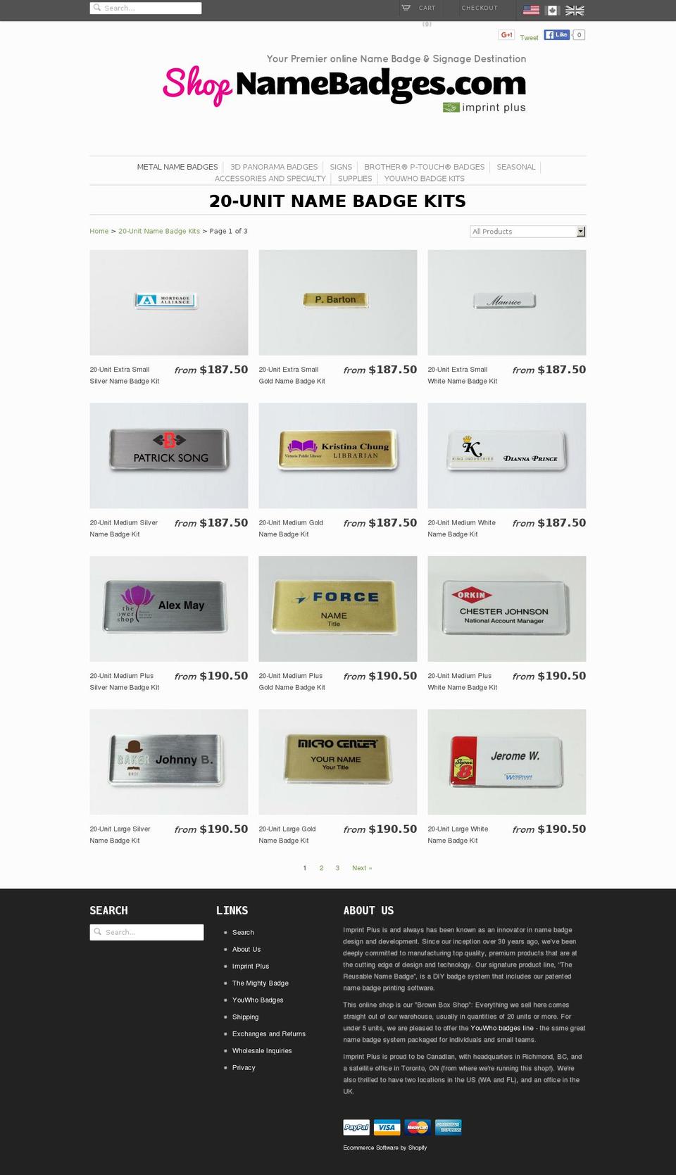 badgewearproducts.net shopify website screenshot