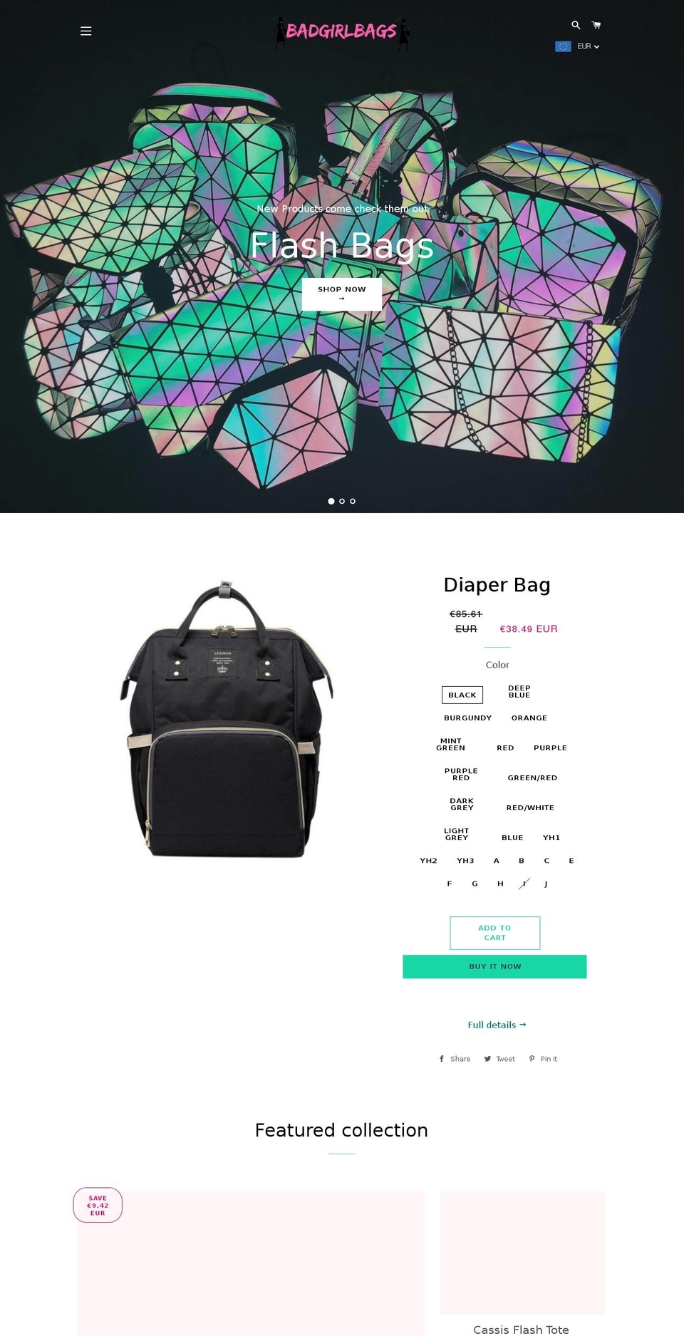 badgirlbags.com — Shopify storefront screenshot