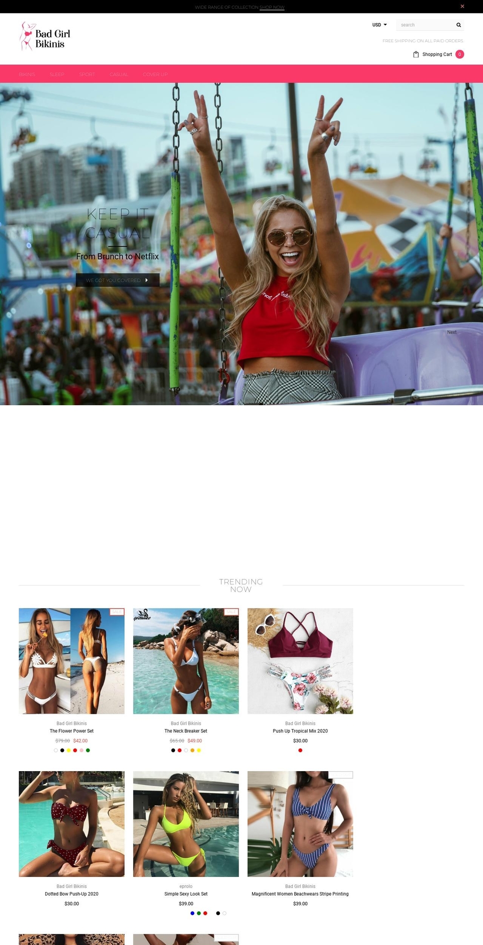 badgirlbikinis.com shopify website screenshot