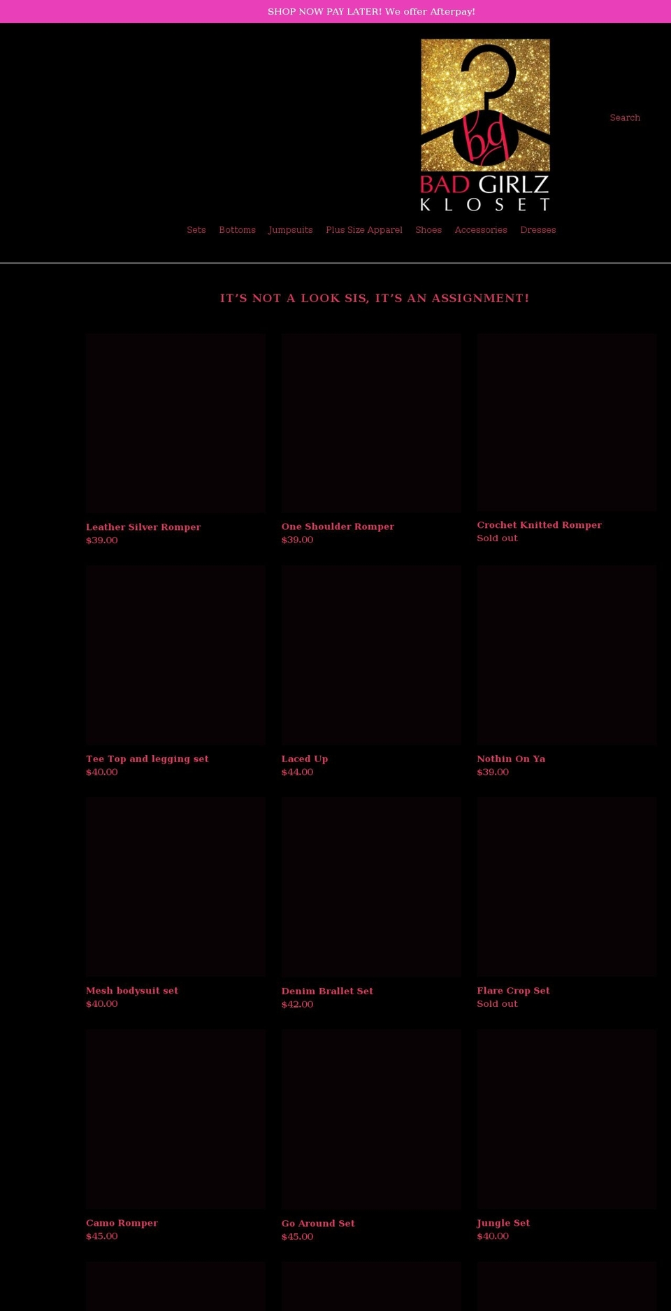 badgirlzkloset.com shopify website screenshot