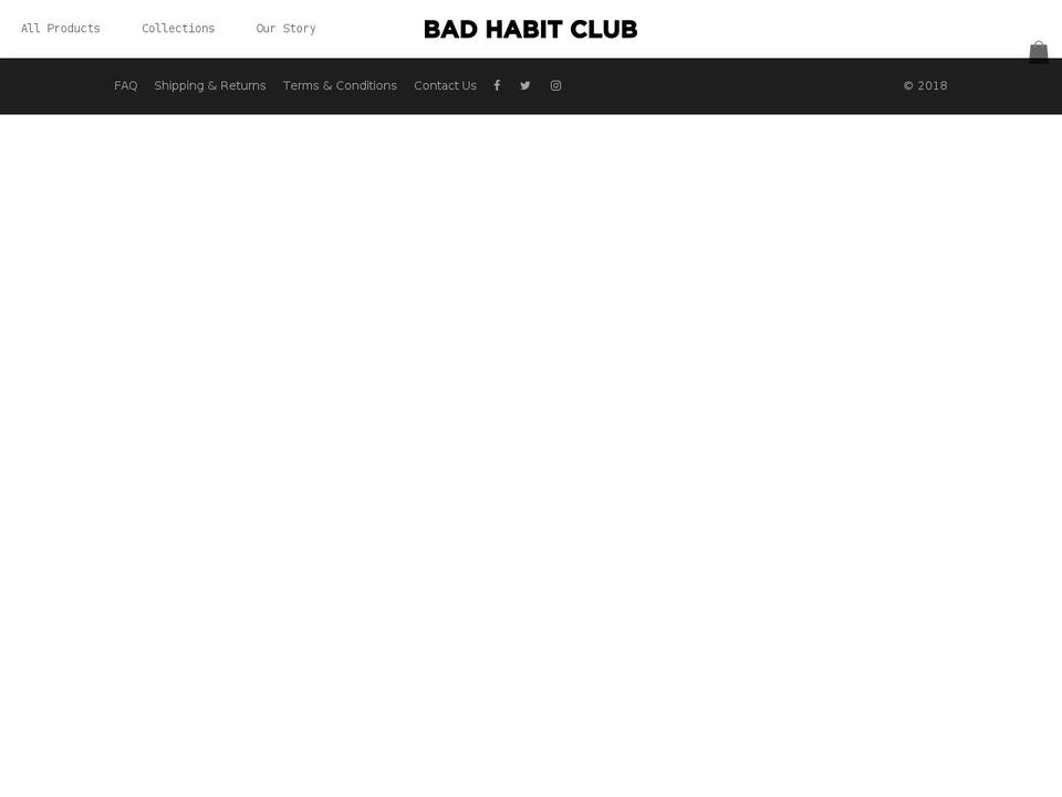 badhabitclub.com — Shopify storefront screenshot